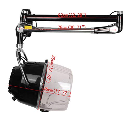 Ridgeyard Wall Mounted Adjustable 900W Professional Salon Beauty Hair Dryer with Swing Arm - Thumbnail 2
