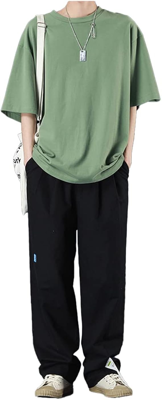 Amazon セットアップ メンズ 夏 カジュアル ゆったり Tシャツ 半袖 綿100 上下セット ロングパンツ 大きいサイズ オシャレ 夏 ビッグシルエット Tシャツ カットソー 通販