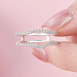 SHELOVES Curved Ring Guard Enhancer Cubic Zirconia