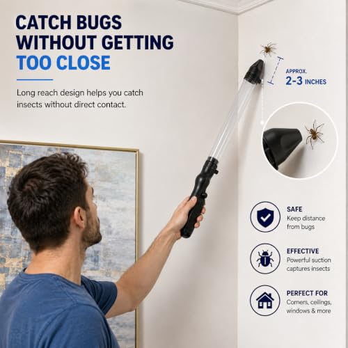 2 Pack Upgraded Bug Vacuum with Long Nozzle Cordless Spider Vacuum Catcher photo 10