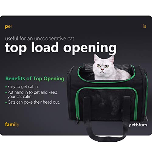 petisfam Pet Carrier for Medium Cats and Small Dogs. Easy to get cat in
