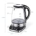 Queen Sense Upgraded Glass Electric Water Kettle with 5 Temperature Settings, 12 Hours Keep Warm Function,1.7 L / 7 Cups Large Capacity Illuminating Cordless Tea Kettle, 1500 W Fast Water Boiler