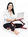 Portable Adjustable Aluminum Laptop Desk/Stand/Table Vented Notebook-MacBook-Ultra Light Weight Ergonomic TV Bed Large Lap Tray Stand Up/Sitting-Red