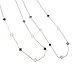 Lauren-Spencer Alhambra White & Black Alhambra Necklace, Silver Alhambra Necklace, Birthday Gift, Long Chain Necklace BN927-2 (Gold)