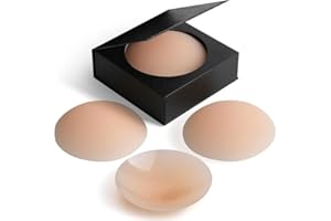 Nipple Cover 2 Pairs Ultra Thin,Silicone Nipple Pasties for Women,Adhesive Bra,Reusable Cakes Nipple Covers Fit A-C Cups Beig