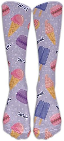 DaSOC Macaroon Icecream Donut Unisex Novelty Below Knee Socks Athletic Tube Stockings Size 6-10