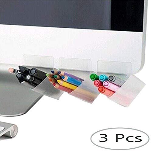Goblin's Treasures Creative DIY Screen Pen Pencil Holders Desktop Accessories Bags Desk Organizers Containers Storage Bags-3 Pack (White Triangle) (White) - Thumbnail 4