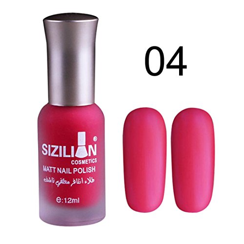 Matte Dull Nail Polish XUANOU 12ml Fast Dry Long Lasting Nail Art Matte Nail Polish Gel (Watermelon Red) - Thumbnail 2