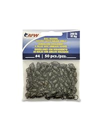 Pesca American Wire ball bearing Swivels (50 Unidades), color negro