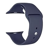 Apple Watch Replacement Band - Valuebuybuy Soft Silicone Replacement Sports Wristbands Straps for Apple Wrist Watch iWatch All Models Formal Colors S/M Size-38mm/Midnight Blue