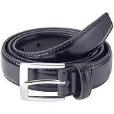 Sportoli Mens Classic Stitched Genuine Leather Uniform Belt - Black (42)