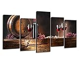 Cao Gen Decor Art-PSRP12827 panels Wall Art Fruit Grape Red Wine Glass Painting on Canvas Stretched and Framed Canvas Paintings Ready to Hang for Home Decorations Wall Decor