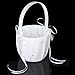 TOOGOO(R)Double Heart Wedding Flower Girl Basket Rhinestone Decor White