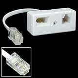 SODIAL(R) RJ45 Plug to BT RJ11 Secondary Splitter Telephone Adapter