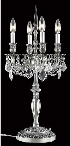 Table Lamps 4 Light With Pewter Finish Swarovski Strass E12 Bulb 12 inch 240 Watts - World of Classic