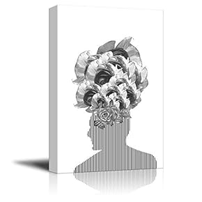 Canvas Wall Art Black and White Abstract Pictures Home Wall Decorations for Bedroom Living Room Paintings Canvas Prints Framed - 12x18 inches