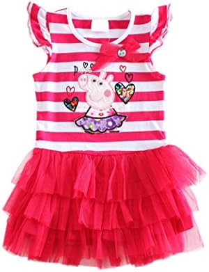 Girls Peppa Pig Dress Summer Pattern Tutu Dress (4/5y, Pink2)