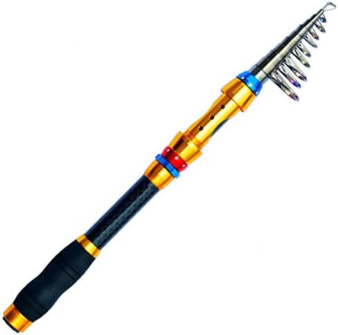 Junadel Telescopic Fishing Rod Super Hard Saltwater Freshwater Travel Spinning Fishing Pole (2.1M/6.89ft)