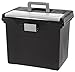 IRIS Portable Letter Size File Box w/Organizer Lid, Black