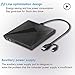 LeeKooLuu Q03 DVD External DVD Drive for Laptop, Portable High-Speed USB-C&USB 3.0 CD Burner/DVD Reader Writer for PC Desktops, Compatible with Windows/Mac OSX/Linux