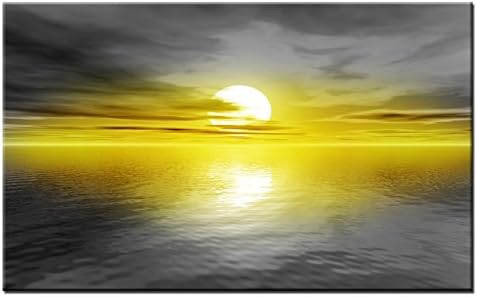 Lynxart Art Print Canvas Original 71 Rare New black grey Yellow wall Large set stretched and framed ready to hang. Abstract giclee artwork home office living room kitchen bedroom colour (100 x 60cm)