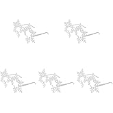 LOGOFUN 5 Pairs of Snowflake Shape Glasses Christmas Snowflake Eyeglasses Rimless Snowflake Eyewear Prop Fashion Xmas Party Glaases Frame - White