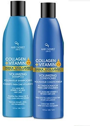Hair Chemist Collagen and Vitamin E Max Combo Volume Shampoo 10 ounce and Conditioner 10 ounce