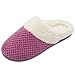 Women's Soft Gridding Coral Velvet Short Plush Lining Slip-on Memory Foam Clog Indoor Slippers (X-Large / 11-12 B(M) US, Purple)