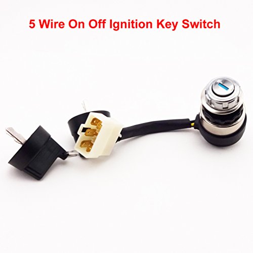 XLJOY 5 Wire On Off Ignition Key Switch for Chinese Gas Generator 170F 178FA 178F 186F 186FA
