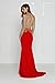 Miss ord Women's O Neck Long Sleeve Bodycon Maxi Dress for Prom Red