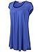 Jazzco Womens Scoop Shirring Neckline Short Sleeve Tunic Tops