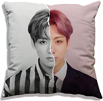 NUOFENG Kpop BTS Bangtan Boys Love Yourself 结 Answer Square Throw Pillow Cover Pillowcase, 17.7inch (2.H13)