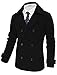 Tom's Ware Men's Stylish Wool Blend Double Breasted Pea Coat TWCC10-BLACK-US XXL