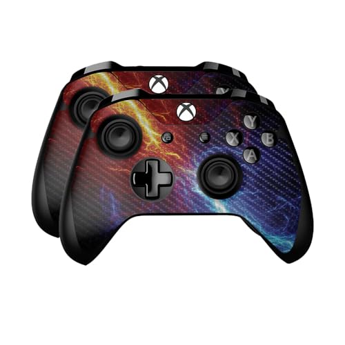 Carbon Fiber Skin Compatible with Microsoft Xbox One Controller (2 Pack) - Colo…