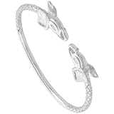 Sterling Silver West Indies Bangle Braclet Elephant Junior Size, 7 inch