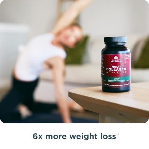 Ancient Nutrition Multi Collagen Advanced Lean with Probiotics, Hydrolyzed Collagen Peptides Supports Healthy Weight Loss and Fat Loss, 90 Count