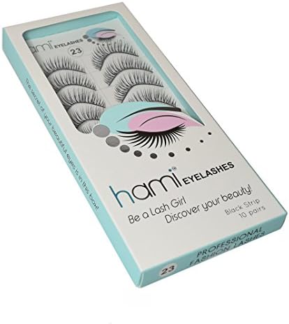 Hami Eyelashes Black Strip 10 pairs (#23) Natural Soft False Fake Eyelashes Makup Extention