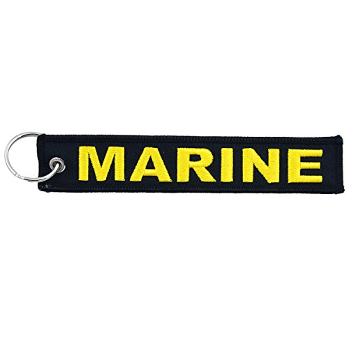 Apex Imports US Military Marine Black/Yellow Remove Before Flight Style Key Chain Motorcycle ATV Car Truck Keychain