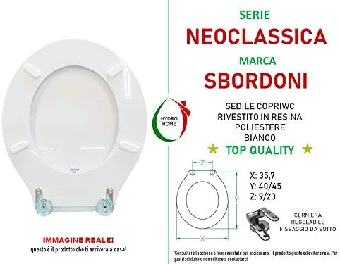 Toilettensitz Neoclassica Sbordoni Kompatibel Lackiert Weiss Glanzend Polyester