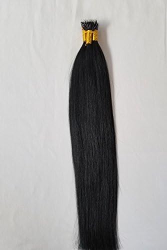 18″ 100grams,100strands,Nano Ring (Nano Tip) Remy Human Hair Extensions #1 Jet Black