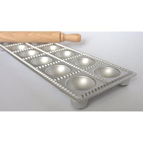 Eppicotispai 12-Hole Aluminum Round Ravioli Maker with Rolling Pin Home & Kitchen, Kitchen & Dining, Bakeware, Baking Tools & Accessories, Rolling Pins
