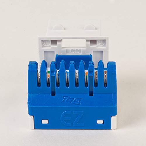 ICC CAT5e RJ45 Keystone Jack for EZ Style, Blue, 25-Pack - Thumbnail 5
