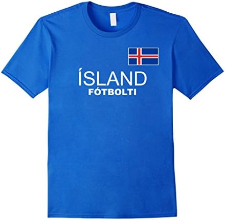 Mens Iceland Icelandic Football Soccer T-Shirt XL Royal Blue