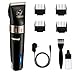E-More Professional Cat Dog Clippers Low Noise Rechargeable Cordless Electric Pet Grooming Kit Tool Dog Hair Trimmer with Comb Guides scissors Nail Kits for Animals (Black)