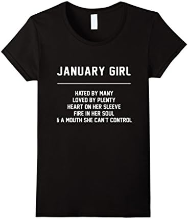 Womens January girl hated by many loved by plenty fire in her soul XL Black