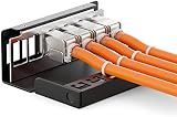 deleyCON 6 Port Patch Panel 1U STP CAT6a Keystone Jacks Black Network LAN DSL view 5