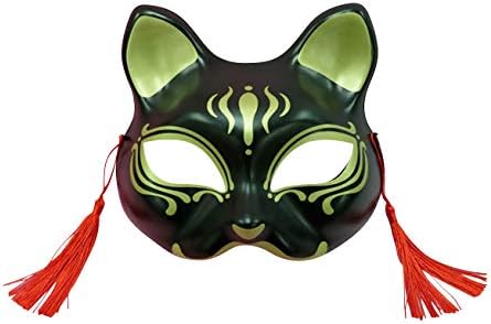 Amazon 半面 猫面 弐 黒金 コスプレ 仮装 通販