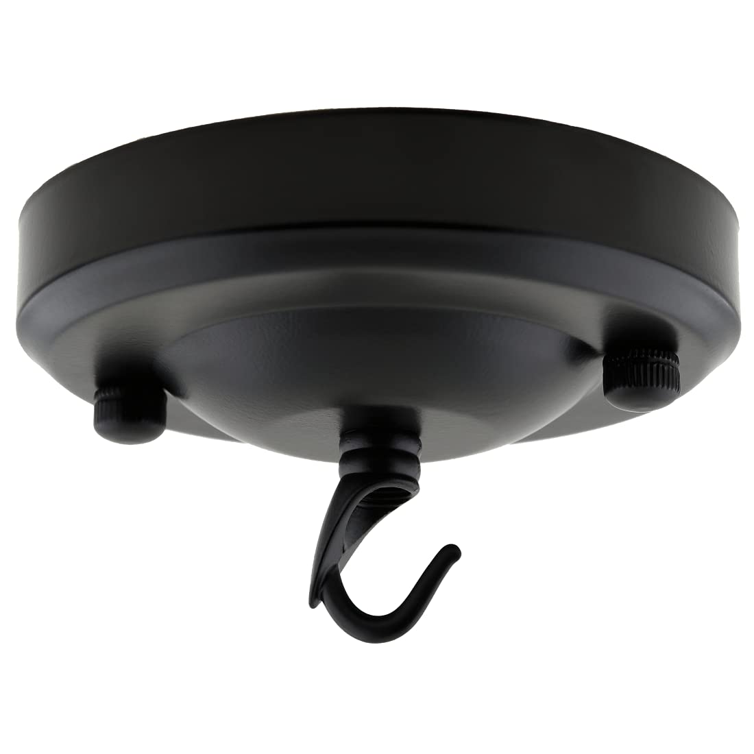 Art Deco Emporium Vintage Period Styled Complete Metal Ceiling Rose with Chain Hook (Fully Earthed) in Black Finish