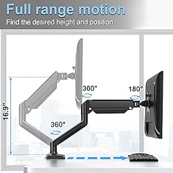 ErgoFocus Single Monitor Mount Arm Fits Monitor up
