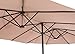 SUPERJARE 14 Ft Outdoor Patio Umbrella, Extra Large Double-Sided Design with Crank, 100% Polyester Fabric - Beige